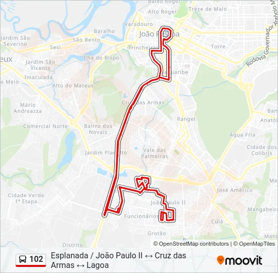 102 Bus Line Map
