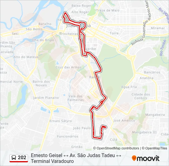202 Bus Line Map