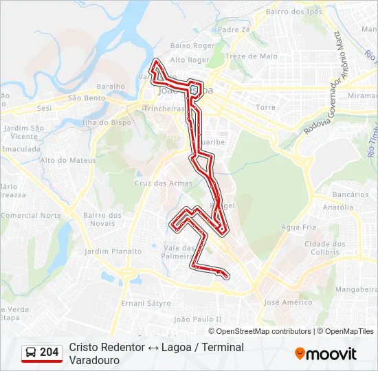 204 Bus Line Map