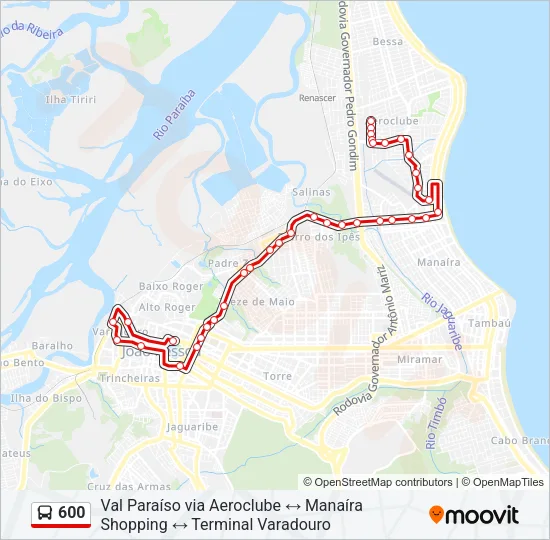 600 Bus Line Map