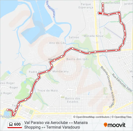 600 Bus Line Map