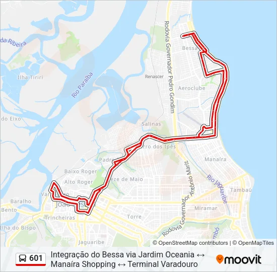 601 Bus Line Map