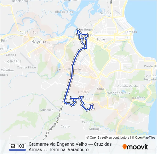 103 Bus Line Map
