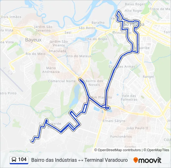 104 Bus Line Map