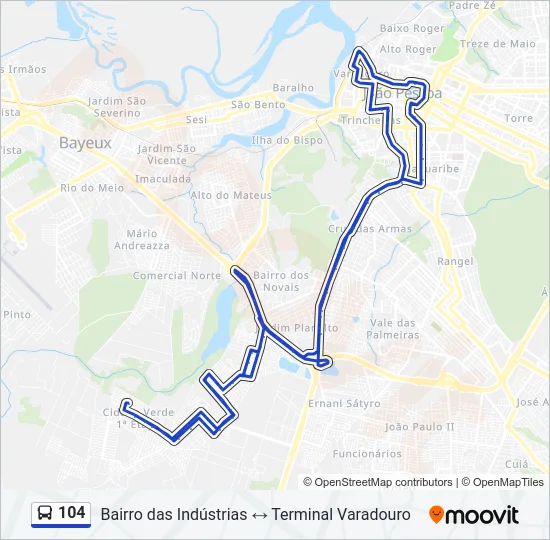 104 Bus Line Map