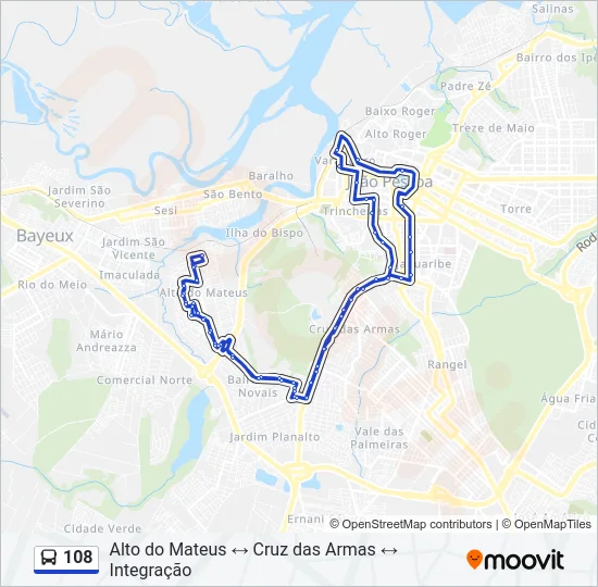 108 Bus Line Map