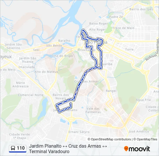 110 Bus Line Map