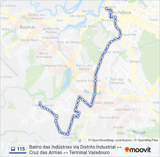 115 Bus Line Map