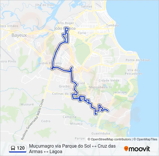 120 Bus Line Map