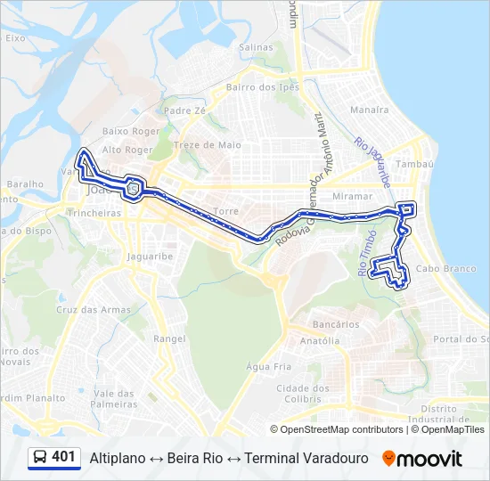 401 Bus Line Map