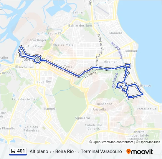 401 Bus Line Map