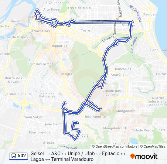502 Bus Line Map
