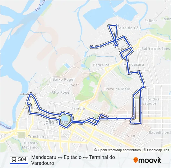 504 Bus Line Map
