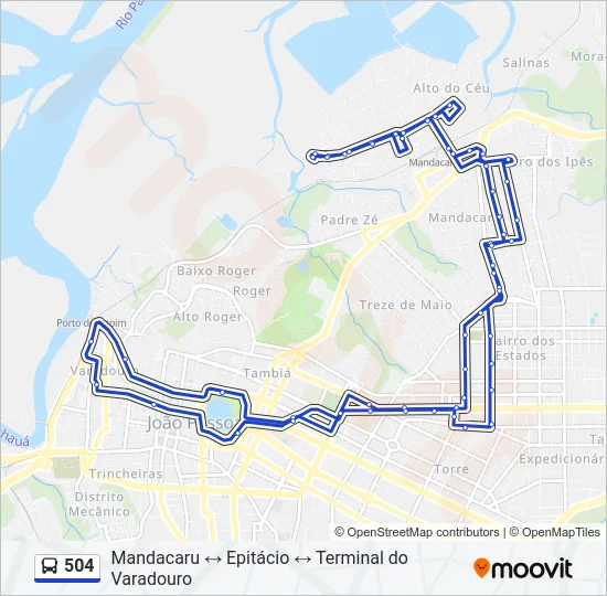 504 Bus Line Map
