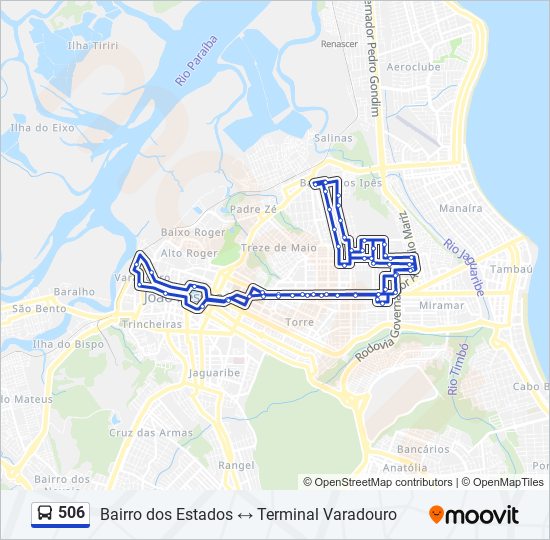 Mapa de 506 de autobús