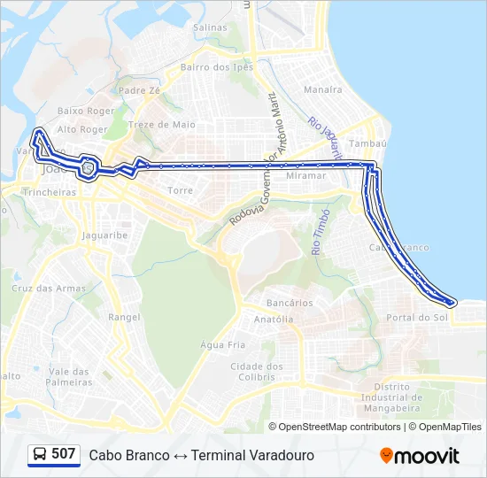 507 Bus Line Map
