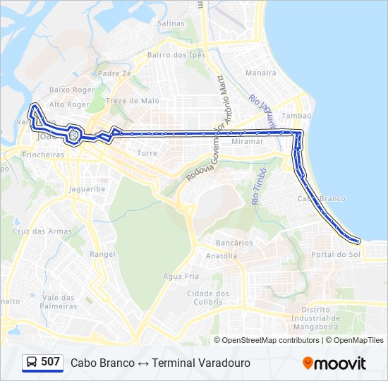 Mapa de 507 de autobús