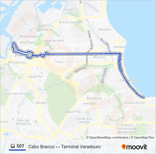 507 Bus Line Map