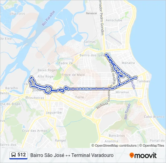 512 Bus Line Map