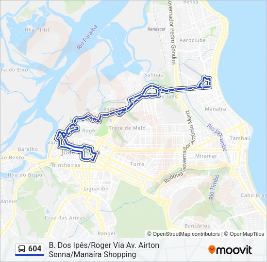 604 Bus Line Map