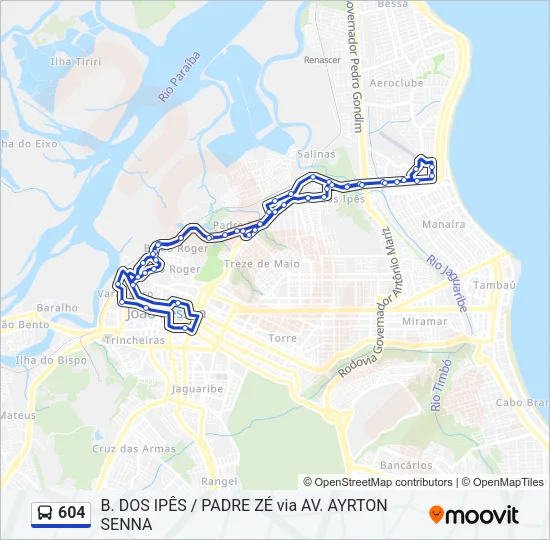 604 Bus Line Map