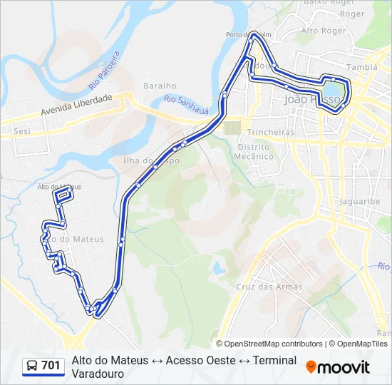 701 Bus Line Map