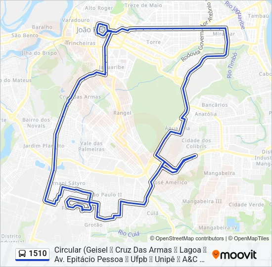 1510 Bus Line Map