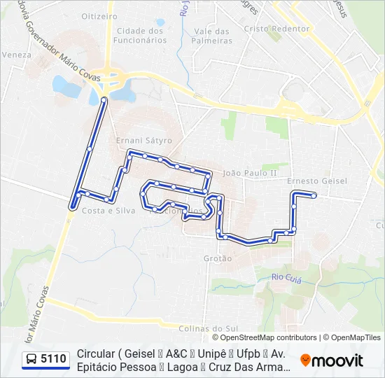 5110 Bus Line Map