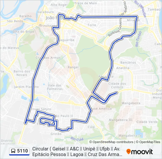 5110 Bus Line Map