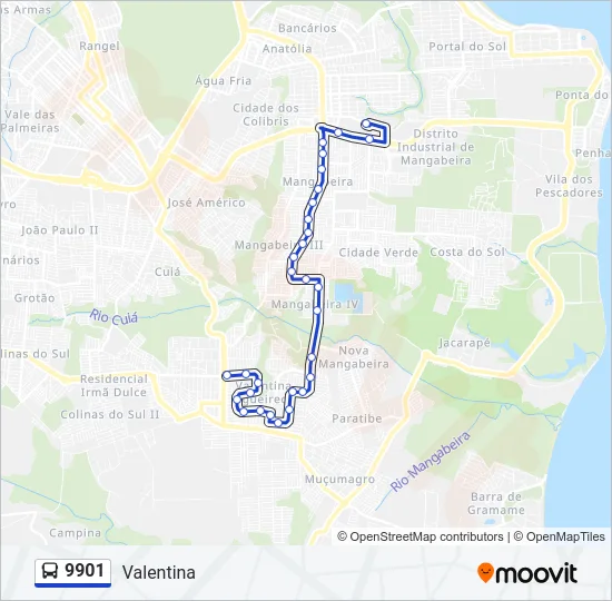 9901 Bus Line Map