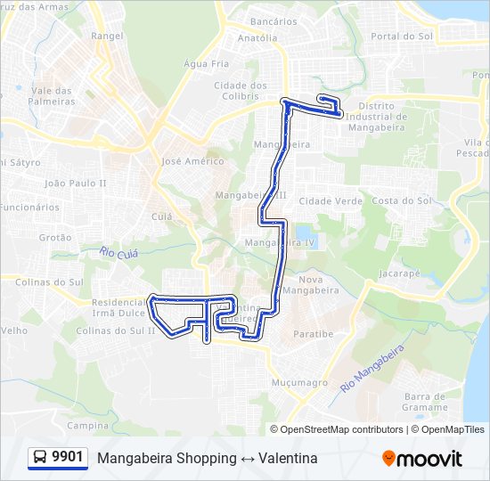 Mapa de 9901 de autobús