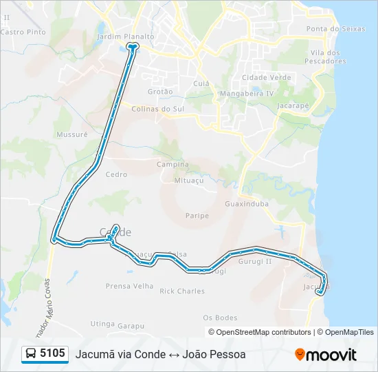 5105 Bus Line Map