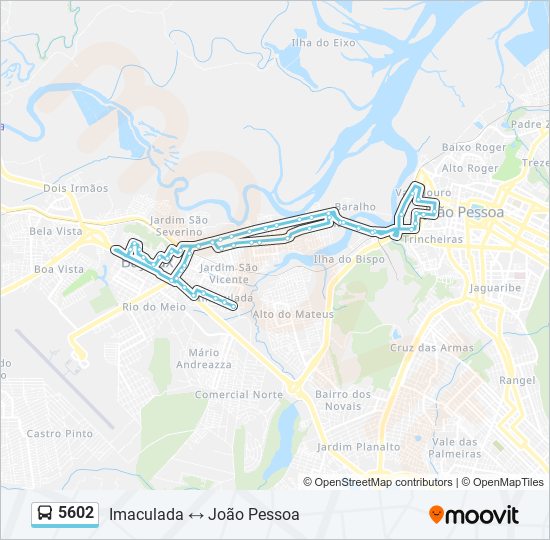 Mapa de 5602 de autobús