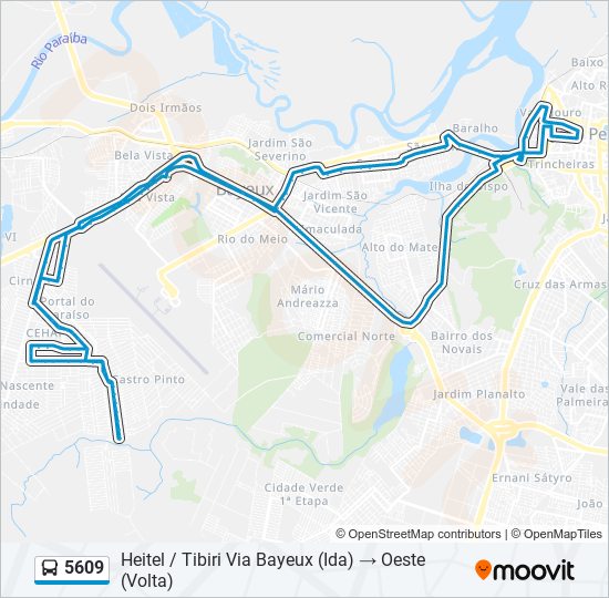 Mapa de 5609 de autobús