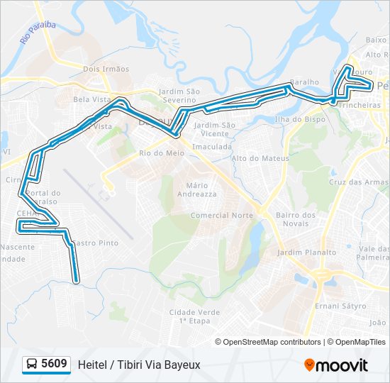 Mapa de 5609 de autobús