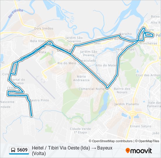 Mapa de 5609 de autobús