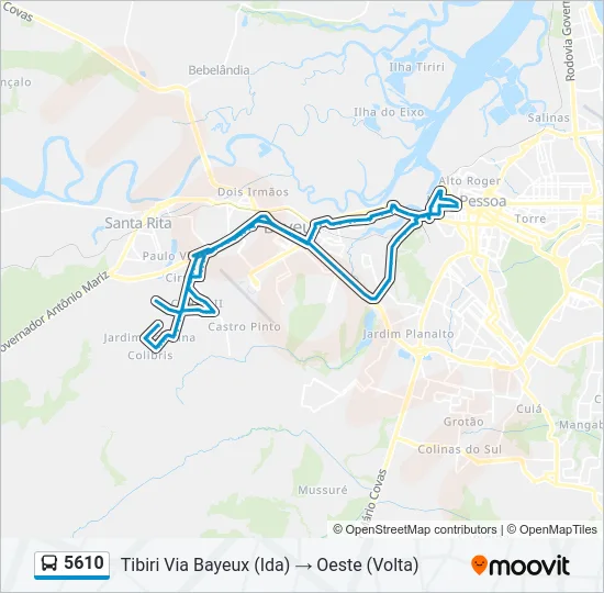 5610 Bus Line Map