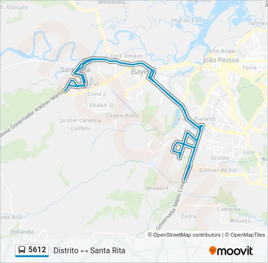 5612 Bus Line Map