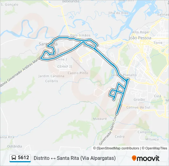 5612 Bus Line Map