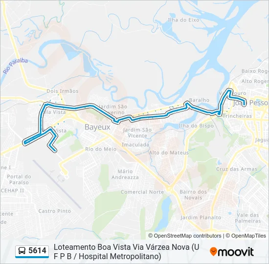 5614 Bus Line Map