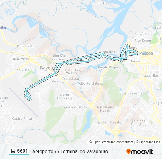 5601 Bus Line Map