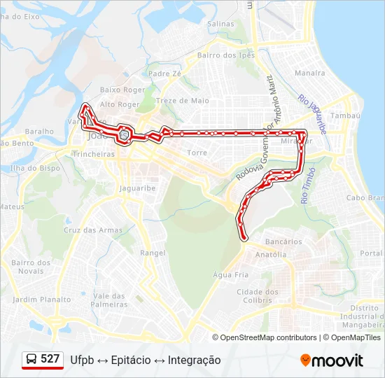 527 Bus Line Map