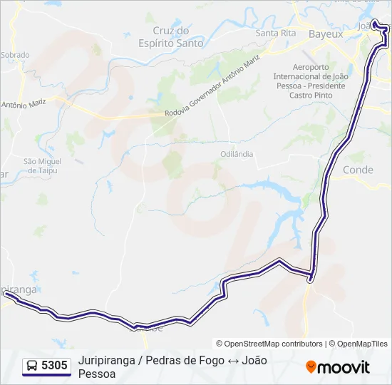 5305 Bus Line Map