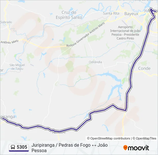 5305 Bus Line Map
