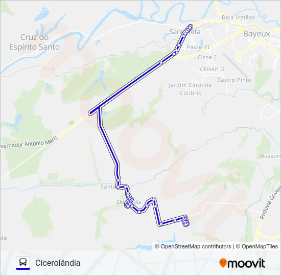 CICEROLÂNDIA Bus Line Map
