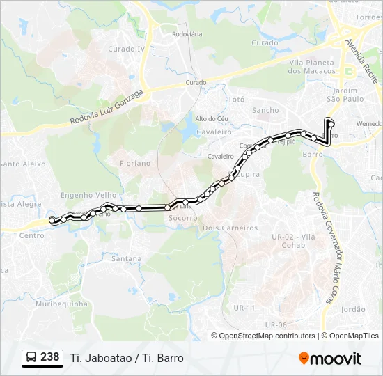 238 Bus Line Map