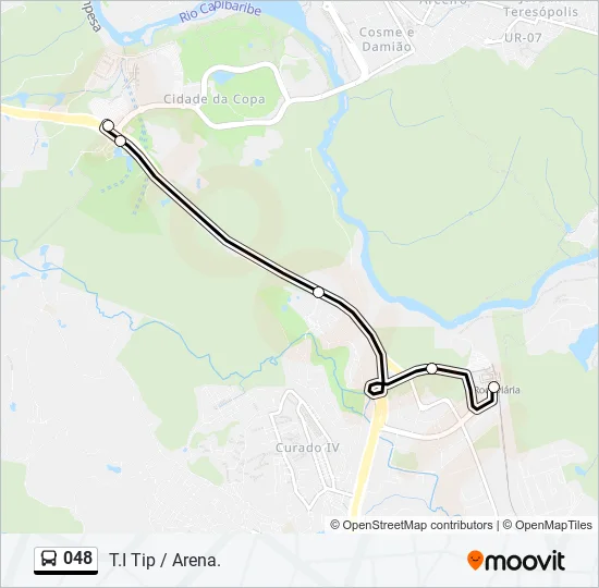 Mapa de 048 de autobús