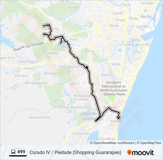 Mapa de 499 de autobús