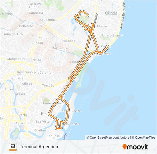 1911 OURO PRETO (COHAB) Bus Line Map
