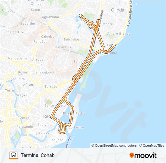 1911 OURO PRETO (COHAB) Bus Line Map